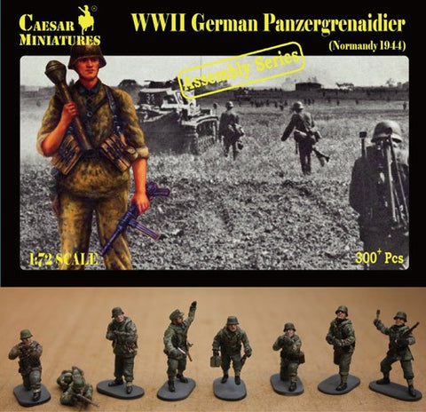 Caesar Miniatures 1/72  WWII German Panzergrenadier Normandy 1944 (16 multi-posed figs) (Kit)