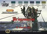 Lifecolor Acrylic German WWII Kriegsmarine #2 Camouflage Acrylic Set (6 22ml Bottles)