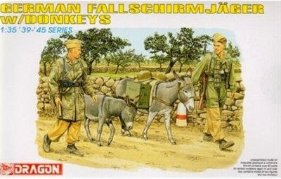 Dragon Military Models 1/35 German Fallschirmjager w/Donkeys (2ea) (Re-issue) Kit