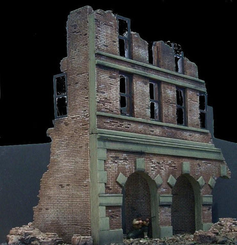 Dioramas Plus 1/35 Ruined Brick Factory Building Kit