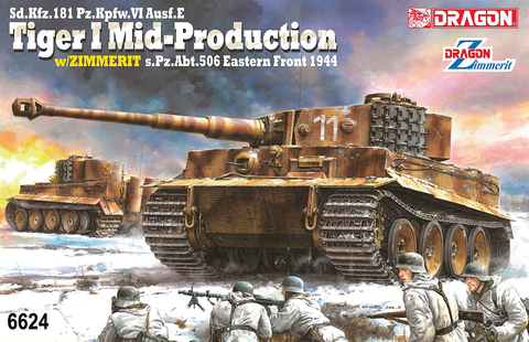 Dragon Military Models 1/35 Sd.Kfz.181 Pz.Kpfw.VI Ausf.E Tiger I Mid Production w/Zimmerit Kit