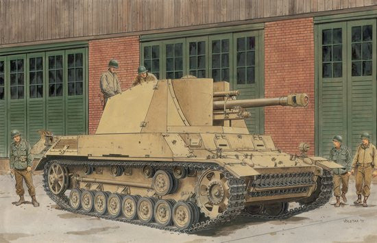 Dragon Military Models 1/35 leFH18/40/2 (Sf) Gun on GW PzKpfw III/IV Tank Kit