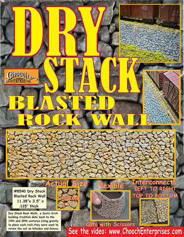 Chooch Enterprises HO/O Flexible Dry Stack Blasted Rock Wall (Self Adhesive)