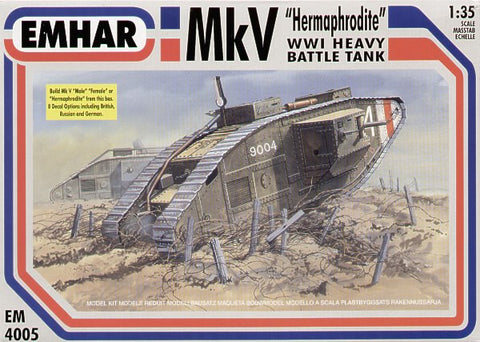 Emhar Military 1/35 WWI British Hermaphrodite Mk V Tank Kit