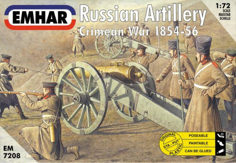 Emhar Military 1/72 Crimean War 1854-56 Russian Artillery (27) w/3 Guns Kit