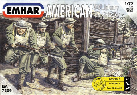 Emhar Military 1/72 WWI American Doughboys Infantry (50) Kit