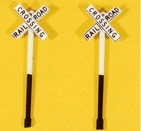 JL Innovative Design HO Custom Deluxe Railroad Crossbuck Signs 2-Tone (2)