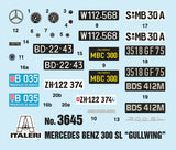Italeri Model Cars 1/24 Mercedes Benz 300SL Gull Wing Car Kit