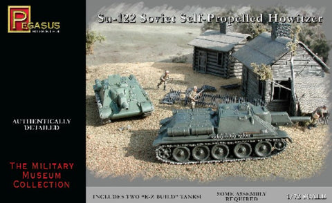 Pegasus Military 1/72 Soviet Su122 Self-Propelled Howitzer (2) Snap Kit