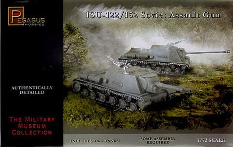 Pegasus Military 1/72 Soviet ISU122/152 Assault Gun Tank (2) (Snap Kit)