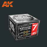 AK Interactive Real Colors: WWII Soviet AFV Acrylic Lacquer Paint Set (4) 10ml Bottles