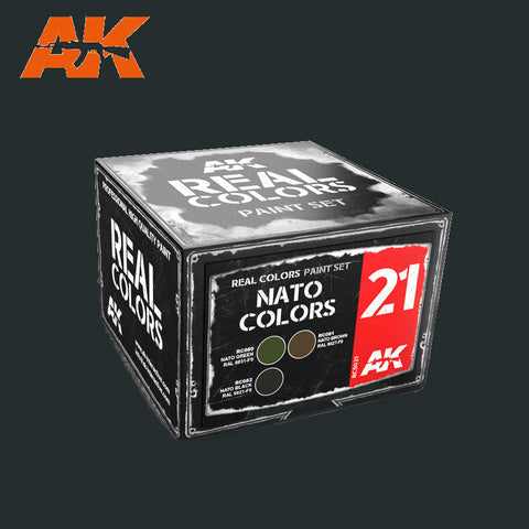 AK Interactive Real Colors: NATO Colors Acrylic Lacquer Paint Set (3) 10ml Bottles
