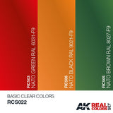 AK Interactive 	Real Colors: Basic Clear Colors Acrylic Lacquer Paint Set (3) 10ml Bottles
