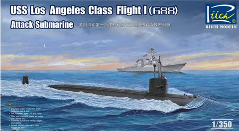 Riich Model Ships 1/350 USS Los Angeles Class Flight I (688) Attack Submarine Kit