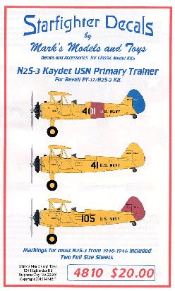 Starfighter Decals 1/48 N2S3 Kaydet USN Primary Trainer 1940-46 for RMX