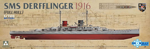 Takom Model Ships 1/700 SMS Derfflinger 1916 German Battlecruiser (New Tool) Kit