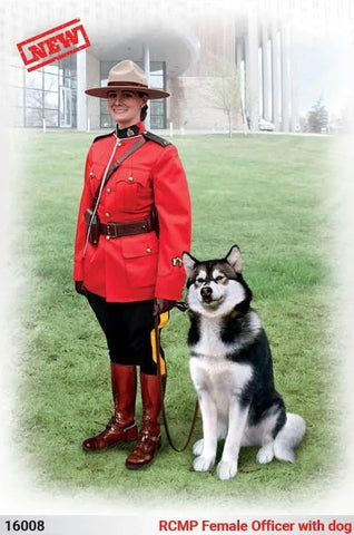 ICM Military Models 1/16 Royal Canadian Mounted Police Female Officer w/Dog (New Tool) Kit