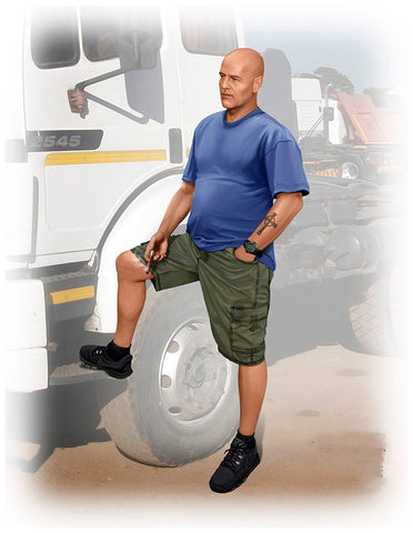 Master Box Ltd 1/24 Jimmy Tex Haywood Trucker Standing w/One Foot Raised Kit