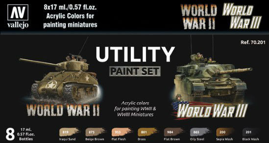 Set Vallejo Model Color 8 u. (17 ml.) Utility Paint Set WWII & WWIII