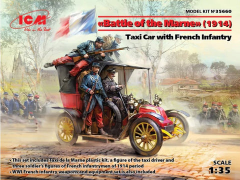 ICM Military Models 1/35 Taxi Car w/French Infantry Battle of the Marne 1914 Kit
