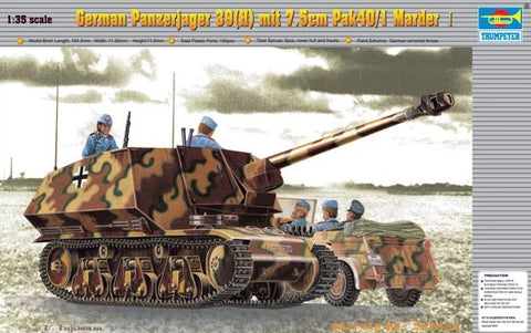 Trumpeter Military Models 1/35 German Panzerjaeger 39(H) w/7.5cm Pak 40/3 Anti-Tank Gun (Marder I) Kit