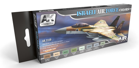 AK Interactive Air Series: Israeli Air Force Acrylic Paint Set (8 Colors) 17ml Bottles