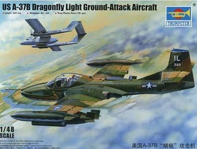 Trumpeter Aircraft 1/48 US A37B Dragonfly Light Ground Attack Aircraft Kit