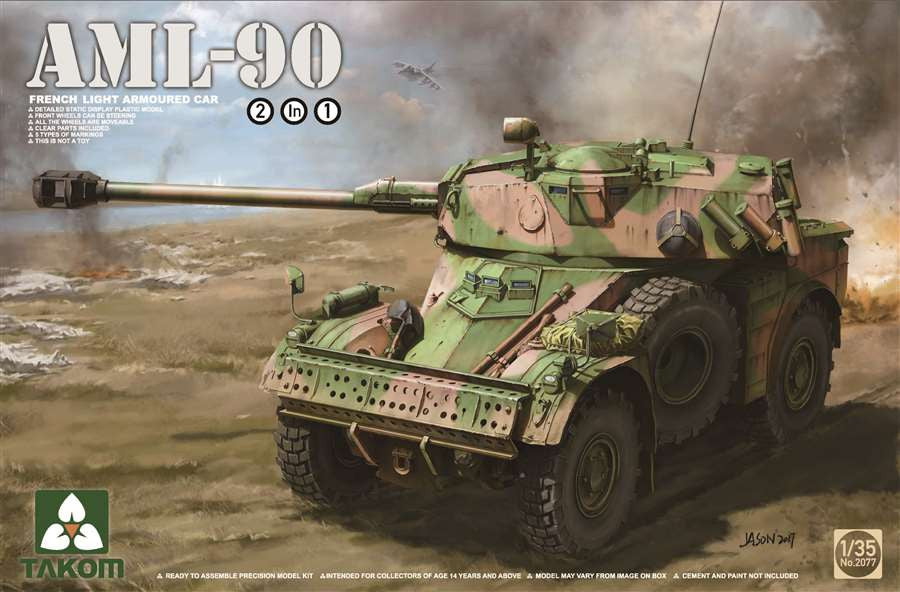 Takom Military 1/35 French AML90 Light Armored Car (2 in 1) Kit