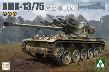 Takom Military 1/35 French Light Tank AMX-13/75 with SS-11 ATGM (2 in 1) Kit