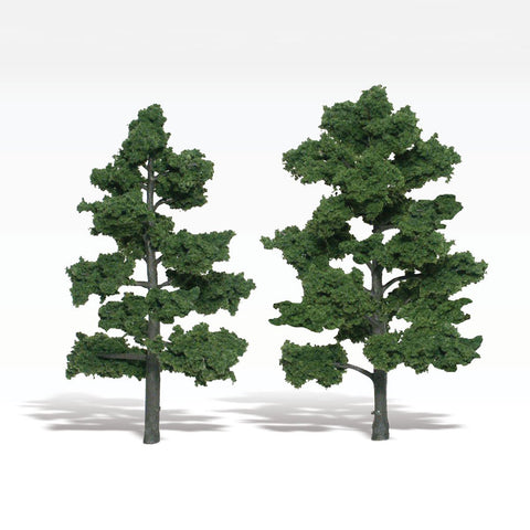 Woodland Scenics Ready Made Realistic Trees- 6" - 7" Med Green (2)