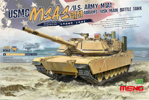 Meng Military Models 1/35 USMC M1A1 AIM/US Army M1A1 Abrams Tusk Main Battle Tank Kit