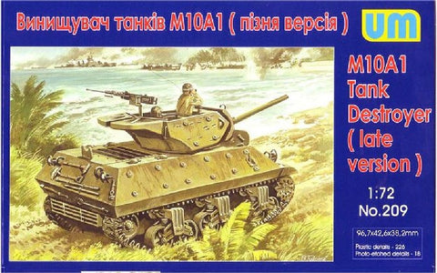 Unimodel Military 1/72 M10A1 Late Tank Destroyer Kit