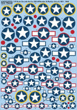 Warbird Decals 1/72 Cocarde Stars & Bars for USAAF Bombers & Fighters 1921-1946