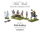 Warlord Games 28mm Black Powder: Field Artillery 1776-1783 (2 Mtd Figs, 2 Casualty Figs, 2 Cannons) Kit