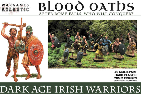 Wargames Atlantix 28mm Blood Oaths Dark Age Irish Warriors w/Weapons (40)