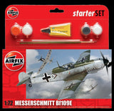Airfix Aircraft 1/72 Bf109E3 Fighter Small Starter Set w/Paint & Glue Kit