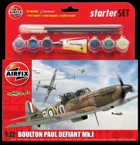 Airfix Aircraft 1/72 Boulton Paul Defiant Mk I Aircraft Starter Set w/Paint & Glue Kit