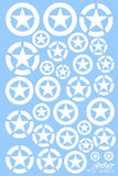 Archer Fine Transfers 1/35 US Vehicle Stars in Circles (White Stencil & Plain)