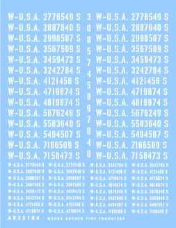 Archer Fine Transfers 1/35 US Truck & Ambulance Late War Registration Codes