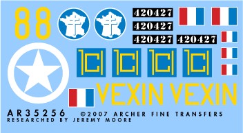 Archer Fine Transfers 1/35 Free French M4A3 Vexin