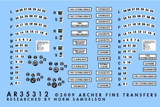 Archer Fine Transfers 1/35 M8 Armored Car Instruments & Placards for TAM