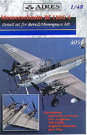 Aires Hobby Details 1/48 Bf110G4 Detail Set w/2 Engines For RMX