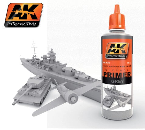 AK Interactive Grey Acrylic Primer 60ml Bottle