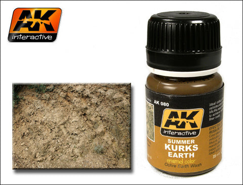 AK Interactive Summer Kursks Earth Ochre Wash Enamel Paint 35ml Bottle