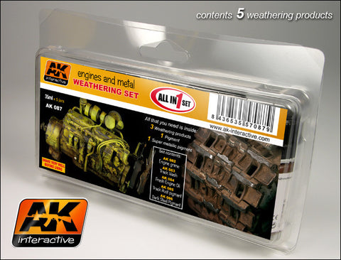 AK Interactive Engines & Metal Enamel Paint Set (82, 83, 84, 85, 86)