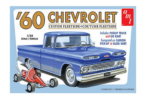 AMT Model Cars 1/25 1960 Chevy Custom Fleetside Pickup Truck w/Go Kart Kit