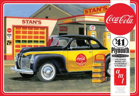 AMT Model Cars 1/25 Coca-Cola 1941 Plymouth Coupe Car w/Coke Crates Kit