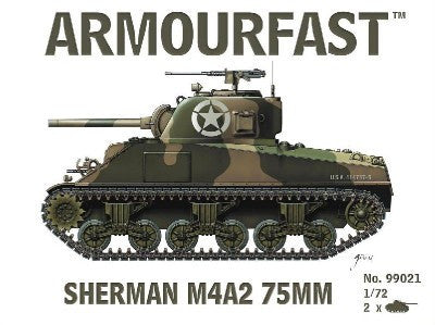 Armourfast Military 1/72 Sherman M4A2 75mm Tank (2) Kit