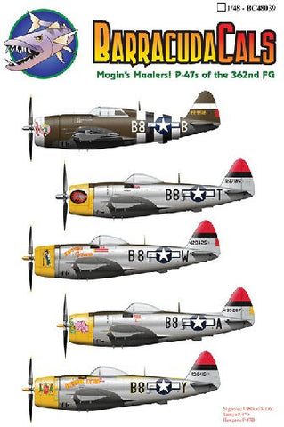 Barracuda Studios 1/48 Mogin's Maulers! P47s of the 362nd FG (Decal)