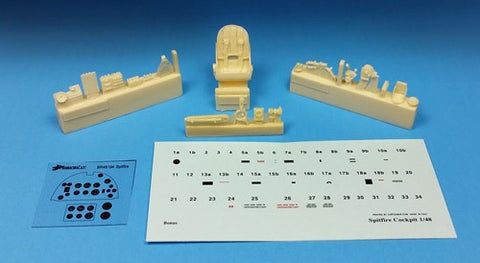 Barracuda Studios 1/48 Spitfire Mk IX Snapshot Cockpit Upgrade (Resin & Decals)